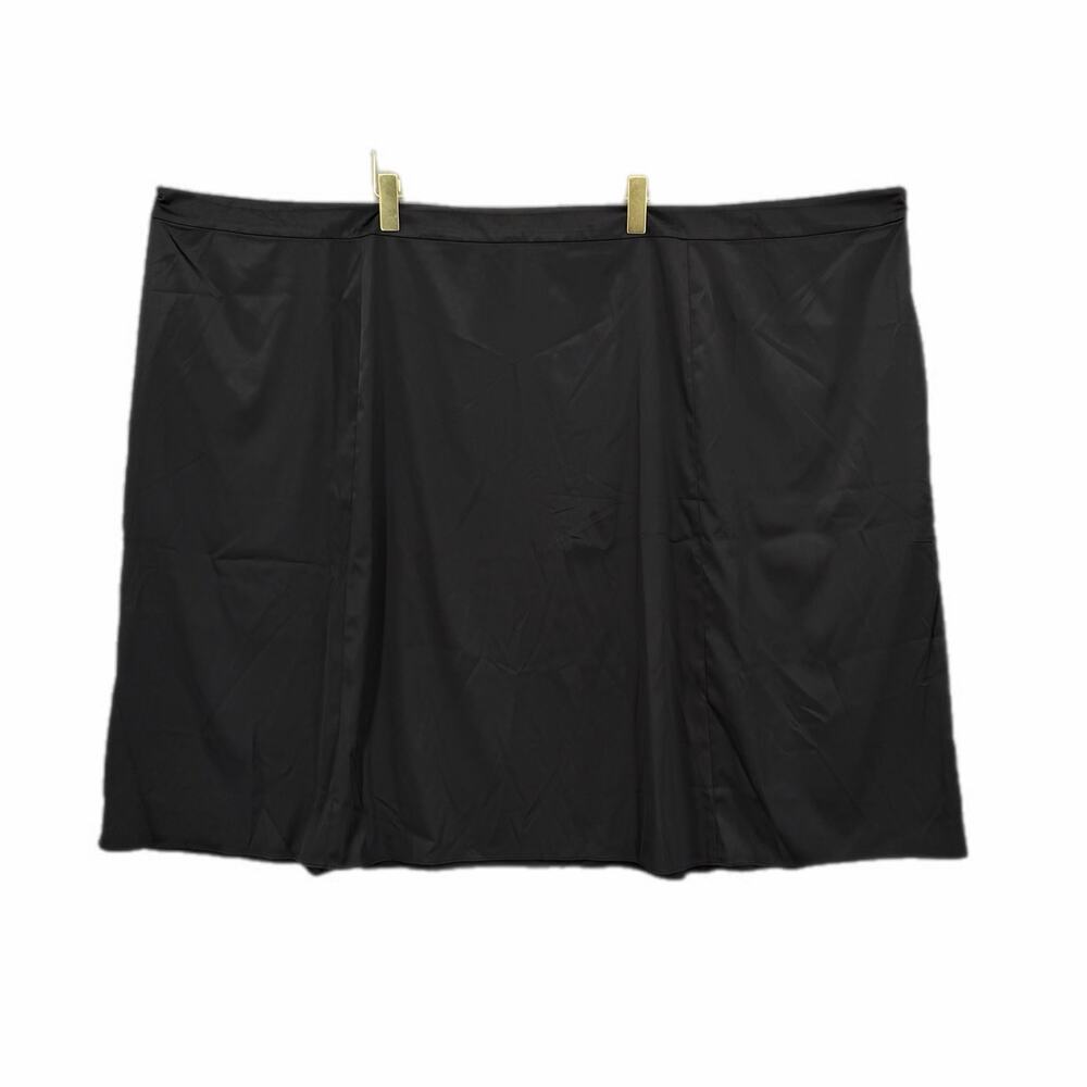 Universal Standard NEW PLUS Black Satin Midi Professional Workwear Office Skirt